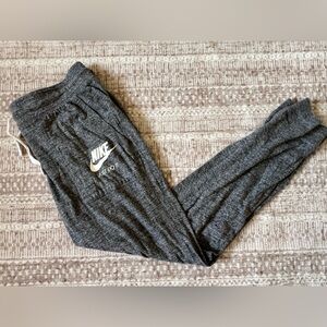 Nike Women’s Dark Gray Heather Joggers with White Logo